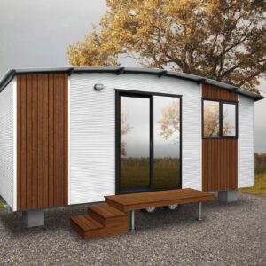 The KESTREL studio cabin with kitchenette and bathroom